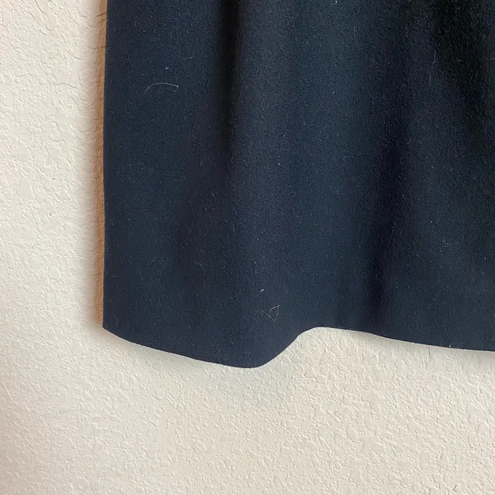 Vintage Black Wool A-Line Classic 1970’s Skirt Knee Length Size 4